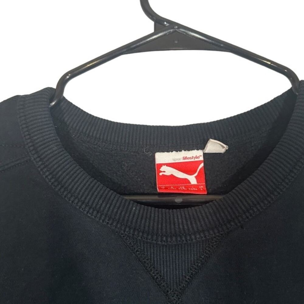 Puma Black Long Sleeve Cotton Blend Athletic Casual Sweatshirt Women Sz L - Picture 3 of 9